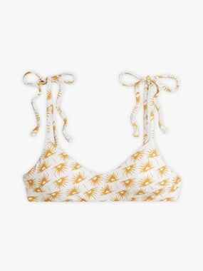 NWT Eberjey ‘Dylan’ Printed Bikini Top in White Size Large